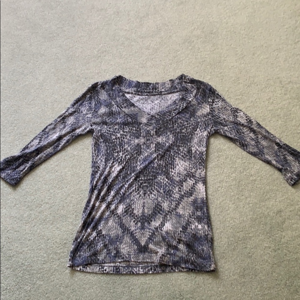 Blue patterned long sleeve shirt - Daisy Fuentes